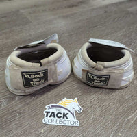Pr No Turn Bell Boots, velcro *gc, stains, scrapes, rubs, holey/frayed edges
