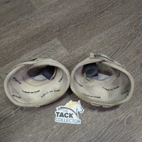 Pr No Turn Bell Boots, velcro *gc, stains, scrapes, rubs, holey/frayed edges
