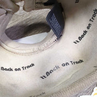Pr No Turn Bell Boots, velcro *gc, stains, scrapes, rubs, holey/frayed edges
