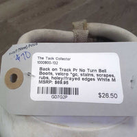 Pr No Turn Bell Boots, velcro *gc, stains, scrapes, rubs, holey/frayed edges
