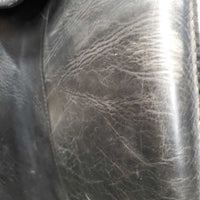 17.5 Adj *XW *6.75" Schleese Heike Kemmer Dressage Saddle, Navy Fleece Lined Schleese Cover, Xlg Front Velcro Blocks, Rear Gusset Panels, Cutback Shoulders, Wool Flocking, Flaps: 17"L x 12"W Serial #1362180813 3 RW SR 17.5
