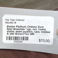 Euro Seat Breeches *vgc, mnr faded, stains, seam puckers, rubs, residue & pills
