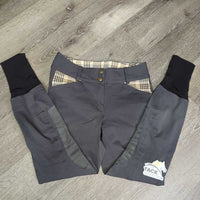 Euro Seat Breeches *gc, faded, seam puckers, undone stitching, pilly inside, rubs, pills, stains
