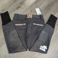 Euro Seat Breeches *gc, faded, seam puckers, undone stitching, pilly inside, rubs, pills, stains
