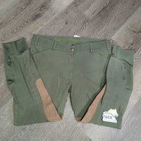 Euro Seat Breeches *vgc, mnr faded, unstitched seam, marks, rubs, pills & seam puckers
