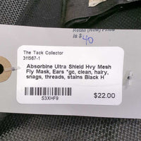 Hvy Mesh Fly Mask, Ears *gc, clean, hairy, snags, threads, stains
