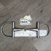 Thick Hollow Hunter D RIng Snaffle Bit *gc, clean, residue, stains, scratches
