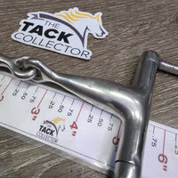 Thick Hollow Hunter D RIng Snaffle Bit *gc, clean, residue, stains, scratches
