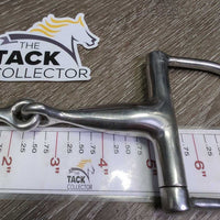 Thick Hollow Hunter D RIng Snaffle Bit *gc, clean, residue, stains, scratches
