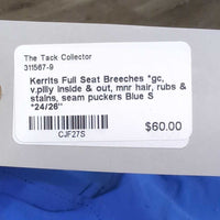 Full Seat Breeches *gc, v.pilly inside & out, mnr hair, rubs & stains, seam puckers
