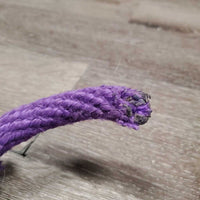 Stiff Thick Nylon Rope Halter, attached nylon lead rope *gc/fair, rubs, snags, stains, slices, frays
