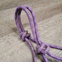 Stiff Thick Nylon Rope Halter, attached nylon lead rope *gc/fair, rubs, snags, stains, slices, frays
