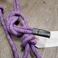 Stiff Thick Nylon Rope Halter, attached nylon lead rope *gc/fair, rubs, snags, stains, slices, frays
