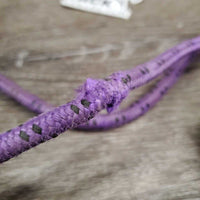 Stiff Thick Nylon Rope Halter, attached nylon lead rope *gc/fair, rubs, snags, stains, slices, frays
