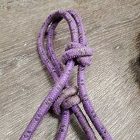 Stiff Thick Nylon Rope Halter, attached nylon lead rope *gc/fair, rubs, snags, stains, slices, frays

