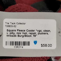 Square Fleece Cooler *vgc, clean, v. pilly, mnr hair, repair, puckers, threads
