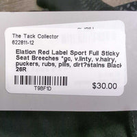 Full Sticky Seat Breeches *gc, v.linty, v.hairy, puckers, rubs, pills, dirt?stains
