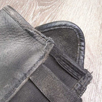 Leather Half Chaps, Back Zipper *gc, dirty, rubs, scrapes, inside shavings, faded
