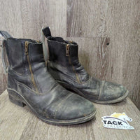 Paddock Boots, Double Zips *gc, dirty, faded, rubs, scrapes, scratches, scuffs, inner heel rubs/holes
