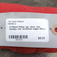 2 Fleece Polos *gc, clean, hair, clumpy, mnr stretched edges
