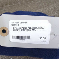 2 Fleece Polos *gc, clean, hairy, clumpy, older
