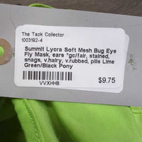 Lycra Soft Mesh Bug Eye Fly Mask, ears *gc/fair, stained, snags, v.hairy, v.rubbed, pills
