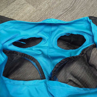 Lycra Soft Mesh Bug Eye Fly Mask, ears *gc, stained, pilly, hair, rubs, snags
