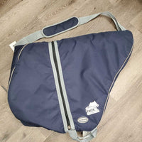 Fleece Lined Padded Saddle Storage - Carry Bag, Shoulder Strap *gc, clean, pilly, hair, broken tabs, older
