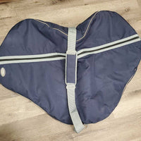 Fleece Lined Padded Saddle Storage - Carry Bag, Shoulder Strap *gc, clean, pilly, hair, broken tabs, older
