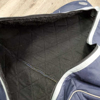 Fleece Lined Padded Saddle Storage - Carry Bag, Shoulder Strap *gc, clean, pilly, hair, broken tabs, older
