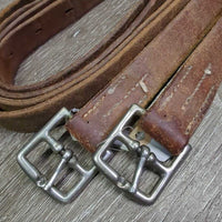 Soft Thick Wide Stirrup Leathers *gc, rubs, dents, older, xholes, scrapes
