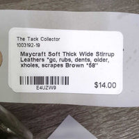 Soft Thick Wide Stirrup Leathers *gc, rubs, dents, older, xholes, scrapes

