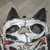 Lycra Soft Mesh Bug Eye Fly Mask, ears *gc/fair, rips, stains, holes, hair, rubs, snags, pills
