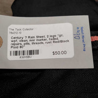 Rain Sheet, 2 legs *gc, wpf, clean, mnr marker, faded, repairs, pills, threads, rust
