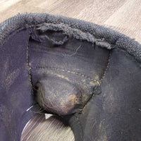 No Turn Bell Boots *gc/fair, clean, residue, hairy, v.rubbed, frayed & torn/holey edges & inside
