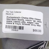 Closed Hind Sport Boots, velcro *gc, clean, stains, rubbed, pilly, edges: rubs, stains & frays, threads

