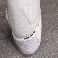 Closed Front Sport Boots, velcro *gc, clean, dingy? threads, hair, edges: holes, rubs & frays
