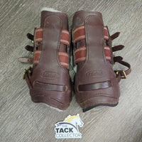 Closed Front Sport Boots, velcro *gc, clean, dingy? threads, hair, edges: holes, rubs & frays
