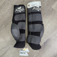 Neoprene Skid Sport Boots, velcro *vgc, clean & dirty/reside inside, hair, rubs, pills, mnr hair, older
