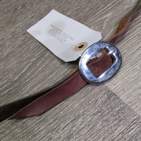 V Narrow Rolled Soft Leather Western Noseband *gc, older, rubs, stains, scrapes, mnr dirt, slice
