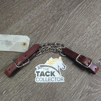 Hvy Leather & Double Chain Chin - Curb Strap *vgc/xc, clean, mnr rubs & creases
