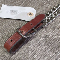 Hvy Leather & Double Chain Chin - Curb Strap *vgc/xc, clean, mnr rubs & creases
