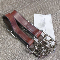 Hvy Leather & Double Chain Chin - Curb Strap *vgc/xc, clean, mnr rubs & creases
