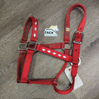 Stiff Thick Nylon Halter, Bling *gc, v.dirty, stains, edge rubs & frays, frayed holes
