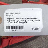 Thick Soft Nylon Halter, adj, snap *gc, v.dirty, stains, faded, frays, rubs
