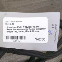 Nylon Yacht Rope Horsemanship Reins, alligator snaps *xc, clean
