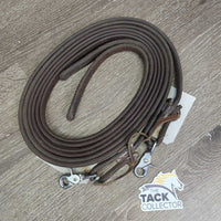 1/2" Wide Heavy Weighted Ends Leather Split Reins, Loops, Snaps, Laces *gc, film, dirty, scrapes
