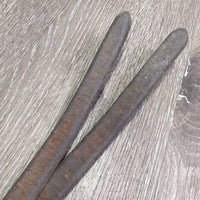 1/2" Wide Heavy Weighted Ends Leather Split Reins, Loops, Snaps, Laces *gc, film, dirty, scrapes
