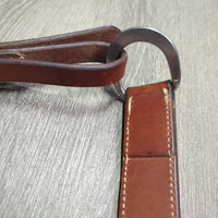 1.5" Wide Floral Tooled Leather Breastcollar, snap *xc/like new, clean, v.mnr stains, rubs & creases
