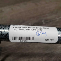 4 Hook Stall Mount Bridle Rack *xc, clean, mnr rubs
